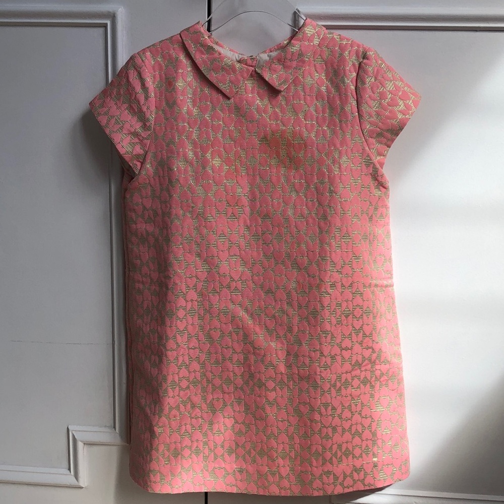 Bonpoint Pink and Gold Heart Patterned Garment
